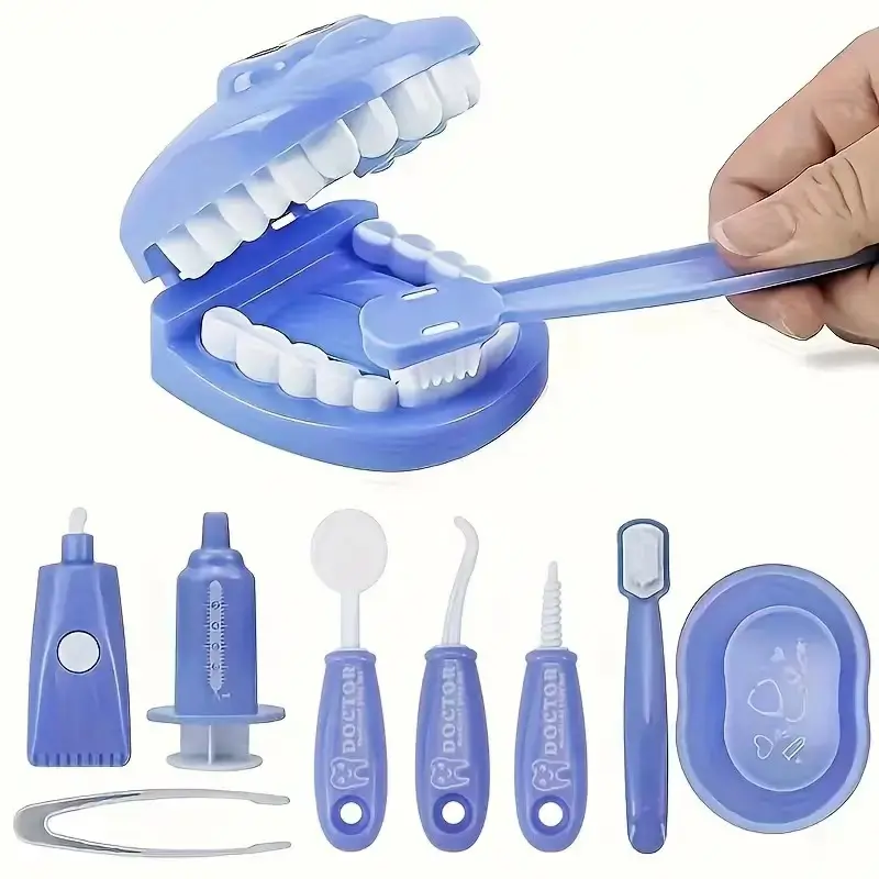 Dentist Pretend Play Toy, Toothbrush Teaching Toy, 1 Set Dentist Playset Interactive Oral Care Learning Toy with Dental Accessories, Creative Role-playing Game Props for Birthday Gifts, Halloween Gift, Christmas Gift