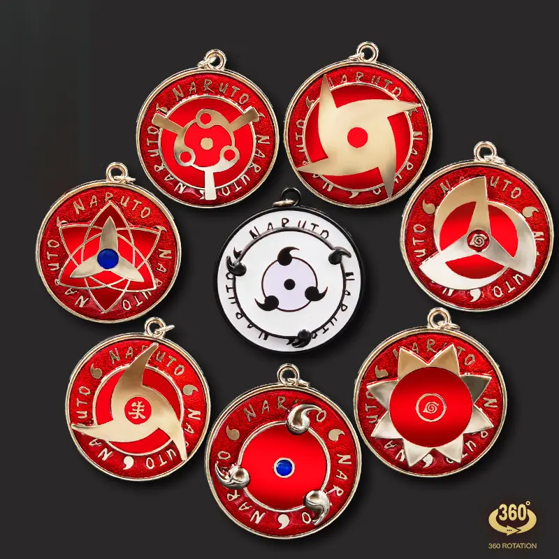 Naruto Rotatable Keychain Sharingan Metal Pendant Gift for Friends Keyrings Stylish Keyring