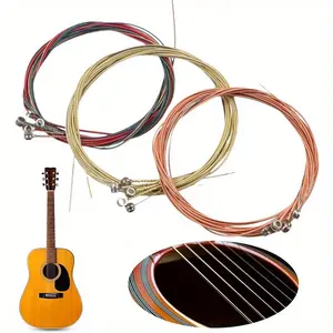 3 sets of guitar strings, each set has 6 guitar strings steel strings, suitable for 6-string guitar, acoustic guitar strings, guitar strings, acoustic guitar replacement steel strings colored acoustic guitar strings, a total of 18 strings