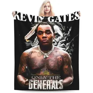 Kevin Rock Rapper Gates Blanket Soft Cozy Lightweight Warm Throw Blanket Bedroom Sofa Decorations All Seasons Blankets 50"X40"