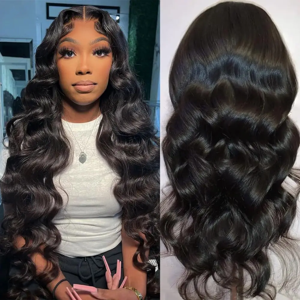 KOUWI 13x6 Lace Front Long Body Wave Wig Hair  30 Inch Wig  For Women 99J Burgundy 613 Yellow highlight 4/27 1BNatural Color Black 352 Orange Women's High Quality Hand-crocheted Pre Plucked Glueless Wear & Go Design Lace Hairline Lace Body Wig Lace Body W