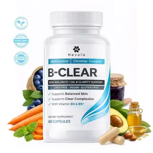 B-CLEAR Daily Skin Formula – 60 Veggie Capsules – Acne & Breakout Support – Natural Skin Health Supplement with Niacinamide & Pantothenic Acid