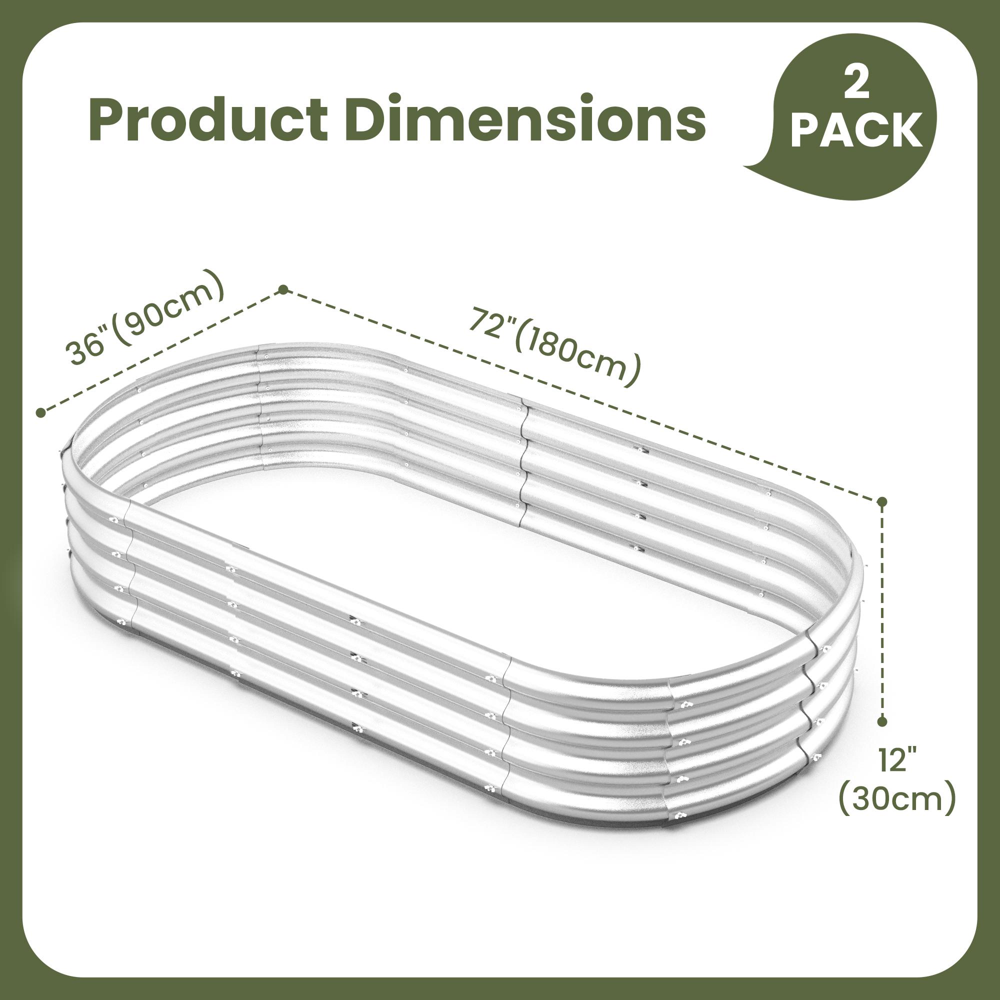 ennva 2-piece set of galvanized raised garden beds, galvanized oval large metal raised garden boxes, suitable for outdoor vegetable growing ennva 2-piece set of galvanized raised garden beds, galvanized oval large metal raised garden boxes, suitable for outdoor vegetable growing
