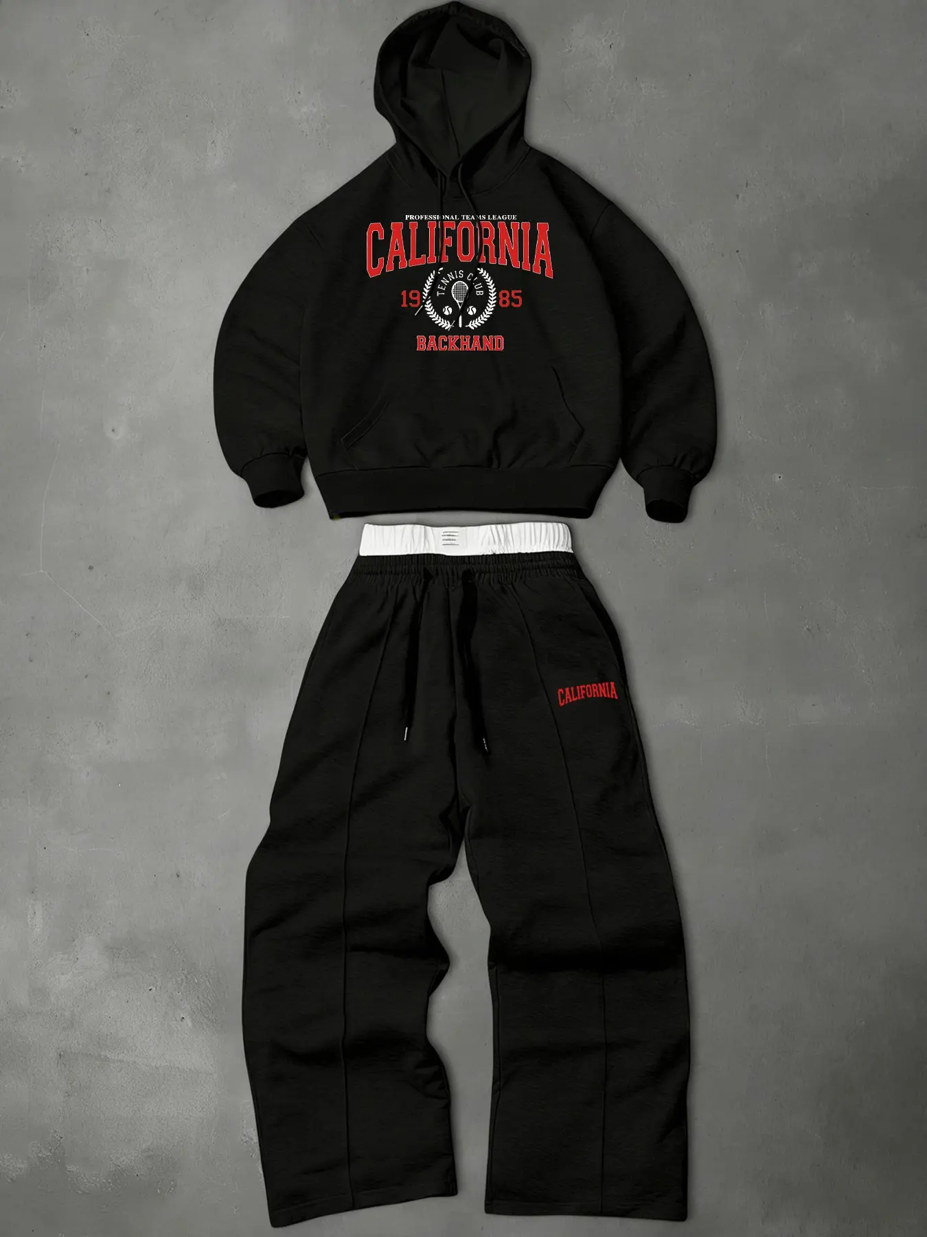 Men's two-piece tracksuit: a hooded sweatshirt and drawstring trousers with lettering and small graphic designs, perfect for fall and winter, Athletic Tracksuit Set, Sweatsuit Set Outfit, Training Tracksuit, Workout Sets, Sweatsuits Set