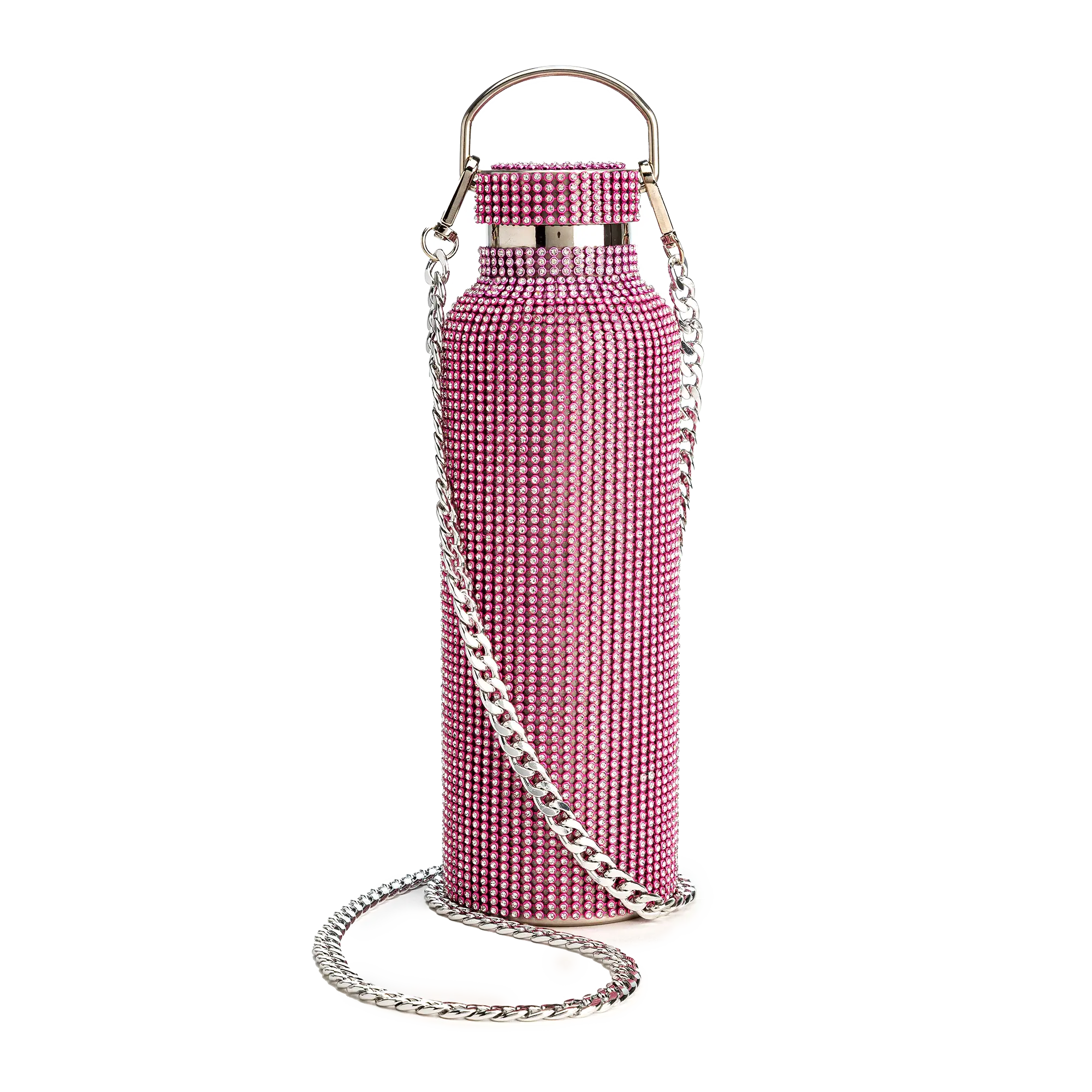Paris Hilton Diamond Bling Portable Vacuum Flask - Stainless Steel Hydration Tumbler, Double Wall Insulated Insulated Tumbler, 5,000+ Rhinestones, Removable Strap