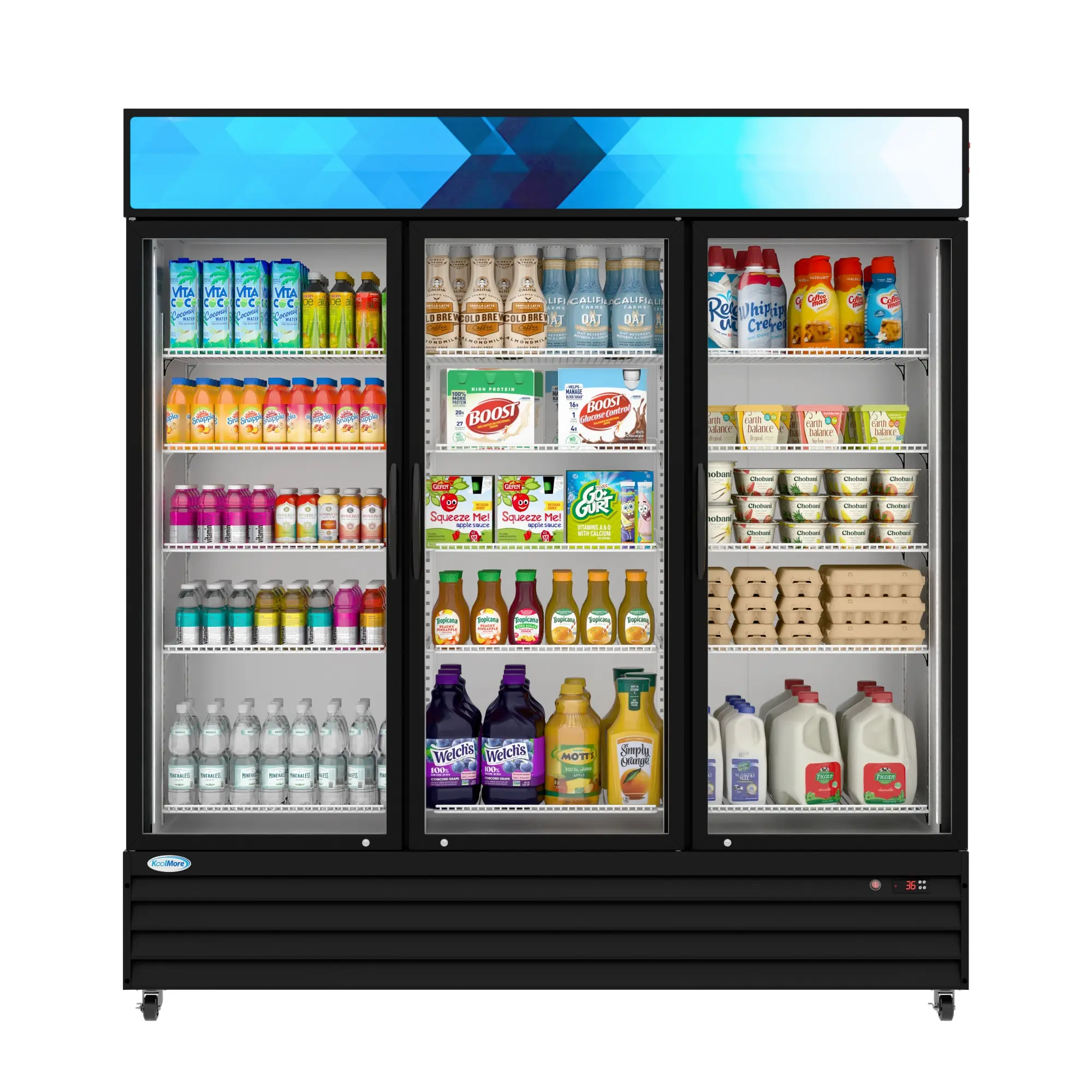 71 in. Three-Door Merchandiser Refrigerator - 56 Cu Ft. MDR-3GD-63C