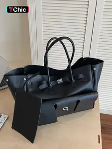 Women Top Handle Bag, Large capacity Tote bag&Carry a small wallet Vegan PU Leather Vintage Style Handbags,Punk Crossbody Shoulder Bags for Work Commuter Everyday Adjustable Crossbody Bag