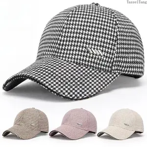 Thousand Bird Grid Casual Sun Visor Peaked Cap, Sunshade & UV Protection, Versatile Trendy Fashion Hat for All-Season Wear