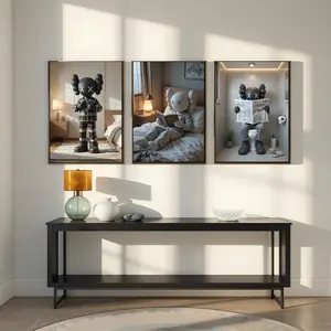 HypeBeast Toys Poster, Kaws Set of 3, Kaws Bathroom Poster Unframed