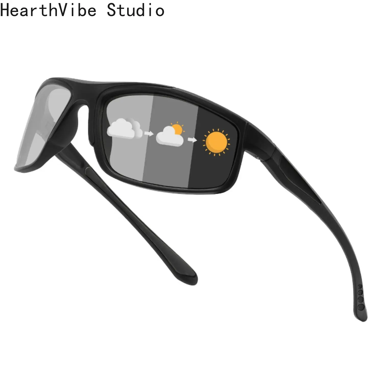 Square-Frame Polarized Sunglasses, Lightweight Sports Design with UV Protection for Fishing and Driving, Lightweight Sports Sunglasses