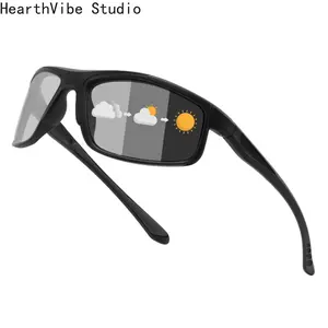 HearthVibe Studio Square-Frame Polarized Sunglasses for Fishing Lure Angling Outdoor Sports Driving UV Protection