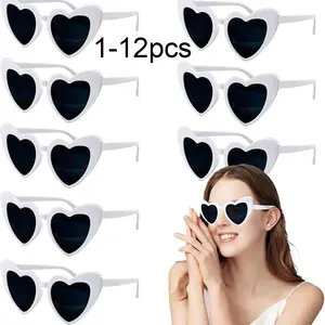 Cute Retro Heart-Shaped Glasses, Fashionable Party Glasses, Ideal for Brides, Singles Parties, Weddings, Valentine's Day, Birthdays, Decorative Glasses