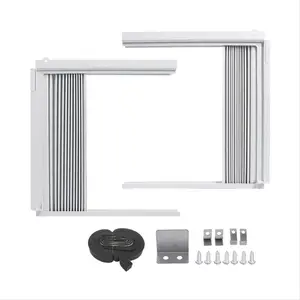 PVC Adjustable Window Air Conditioner Side Panels - 1 Set (2 Pairs with Frame, 323x219mm), Clip-On Type, Easy to Install, Better Heat Insulation, Wind Resistance for BTU Window AC Units