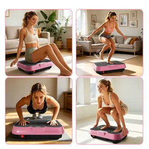 Vibration Plate Exercise Machine, Whole Body Workout Platform with Remote Control, Resistance Bands, Vibration Platform for Home Gym
