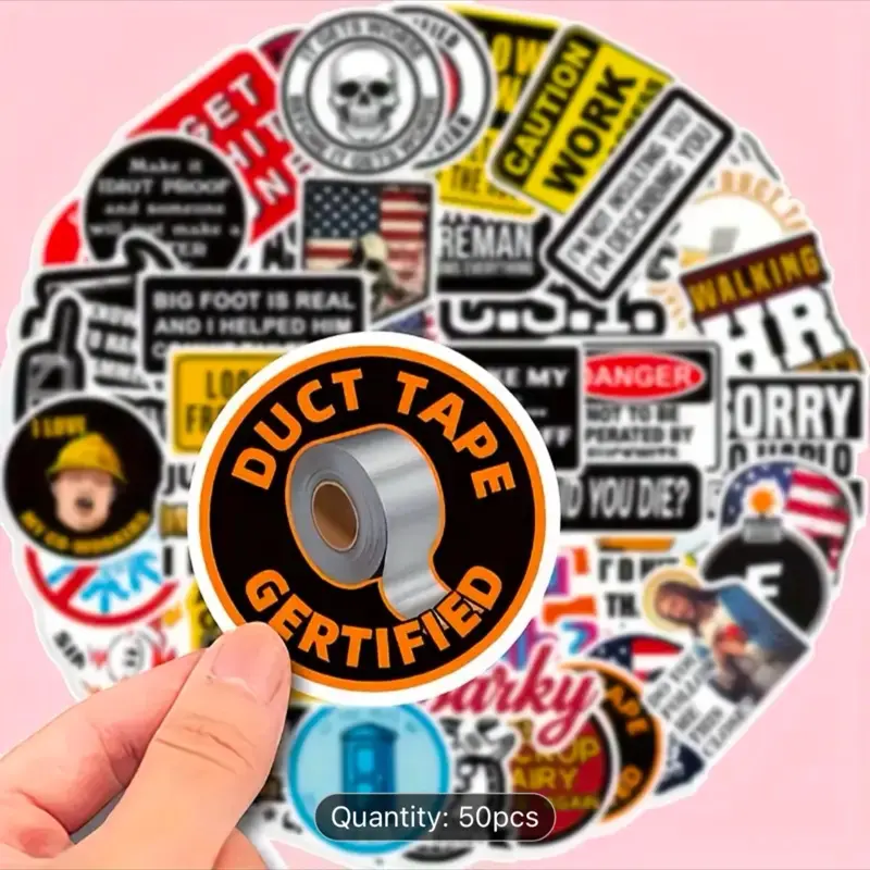 50 Pack of Funny Hard Hat Decals and Stickers. Electrician, Mechanic, Instrumentation, Pipe Fitter, Tradesman