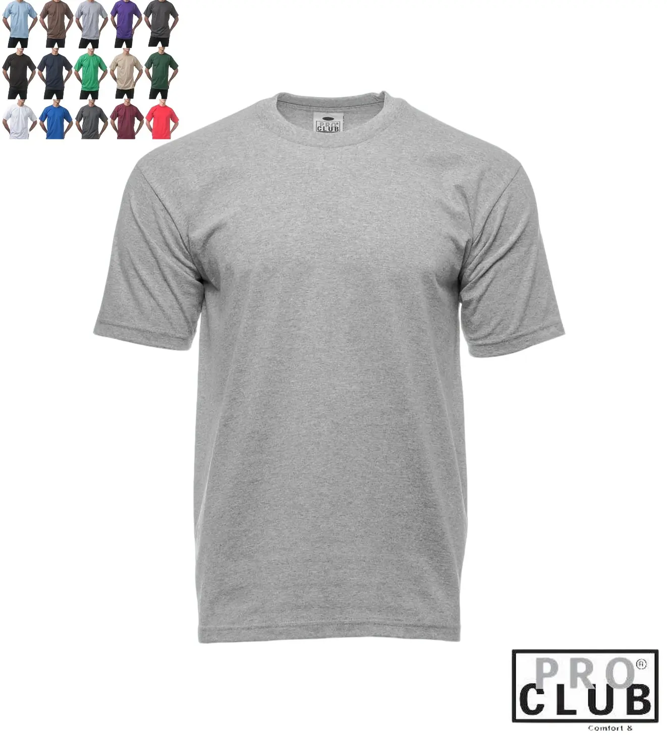 Pro Club shirts Men's Heavyweight Short Sleeve T-Shirt Casual Cotton Tee Pro Club Plain LA \ Hip Hop Harem Loose Fitting  All colors  Streetwear Menswear summerwins
