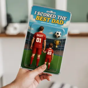 Custom I Scored The Best Dad Soccer Shape Acrylic Blocks, Father's Day Gift, Soccer Custom Figure, Gift For Husband, Soccer Gift For Dad.