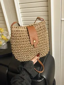 Spring Summer New Handwoven Beach Bag, Handbag Shoulder Purse, Shoulder Crossbody, Perfect for Daily Use, Beach Vacation, Playful