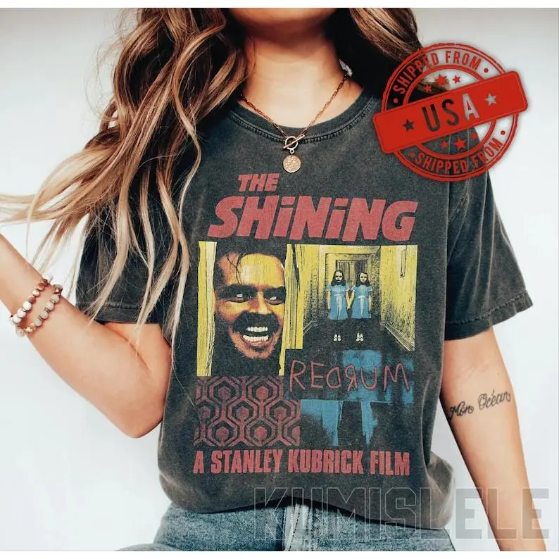 The Shining Shirt, Vintage Horror Movie Tee, Jack Torrance T-Shirt, Redrum, Stanley Kubrick Fan Gift, 90s Retro Bootleg Style Apparel