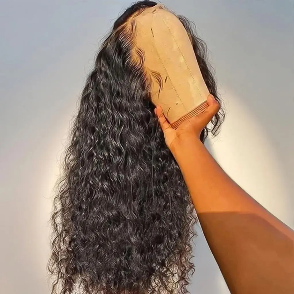 Bling Hair 30 32 Inches Deep Wave 13x4 13x6 HD Transparent Lace Wig Brazilian Human Hair Lace Frontal Wig for Women Curly Pre Plucked 180% Natural Hairline #SummerVibes