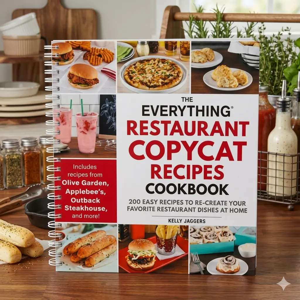 The Everything Restaurant Copycat Recipes Cookbook - Kelly Jaggers' Softcover English Home Affair Guide, Beginner Friendly for Home Cooks, 200 Easy-Prep Step-by-Step Instructions for Quick Dinners, All Skill Levels Accessible