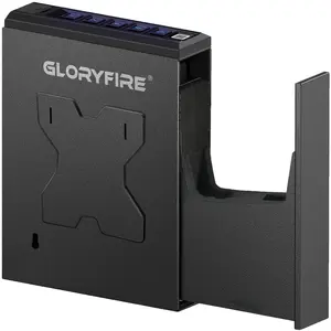 GLORYFIRE Biometric Security Box, Quick Access Safe, Safe storage, Fingerprint, PIN Code, KEY, Mounted Nightstand and Lock
