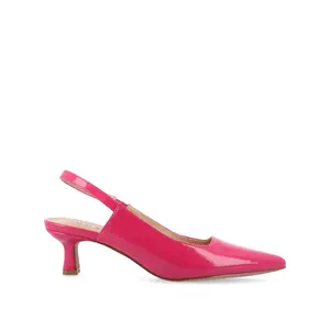 PAULINA STATEMENT KITTEN HEELS IN WIDE - Patent Pink