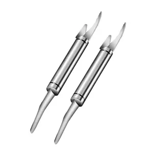 2-PCS Stainless Steel Shrimp Deveiner, Solid Metal Kitchen Utensils, Kitchen Gadgets for Shrimp Peeling, Intestine Cleaning and Fish Belly Cutting