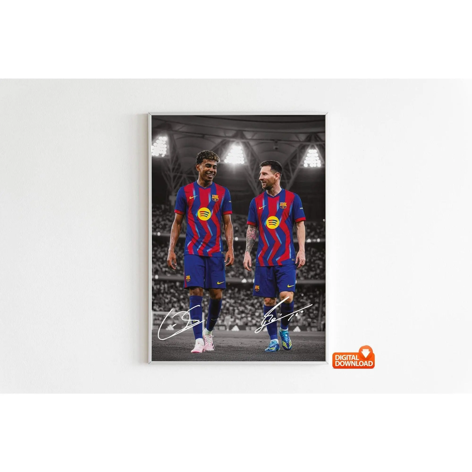 Messi Poster, Lamine Yamal Poster, Signed Football Poster( Unframed - Print Only )