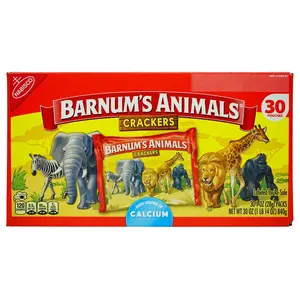BARNUM'S Animal Shaped Crackers, Grab-and-Go Convenience Snack,Pouch of 1 oz., 30-count