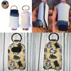 Daisy cats yellow check inhaler holder keychain new