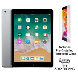 Refurbished Apple iPad 6th Gen WiFi A1893 9.7 IPS LCD Touchscreen Tablet with Tempered Glass Screen Protector & 1 Year Warranty
