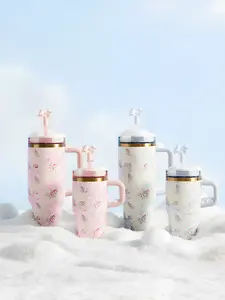 LoveShack Limited Edition Holiday 40OZ H2.0 Double Walled Vacuum Insulated Stainless Steel Tumbler with Handle for Outdoor Camping and Travel