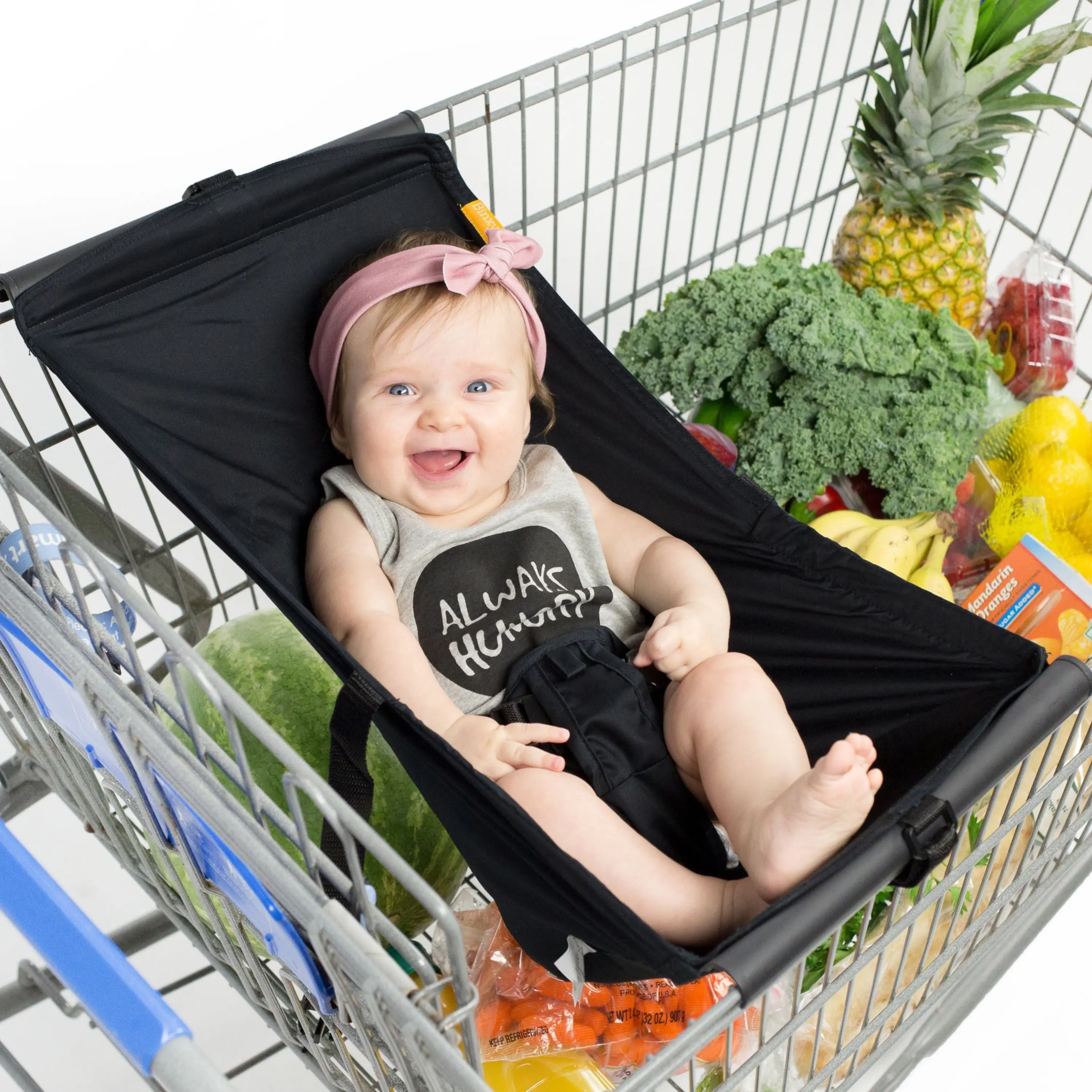 Binxy Baby Shopping Cart Hammock | Black Fabric
