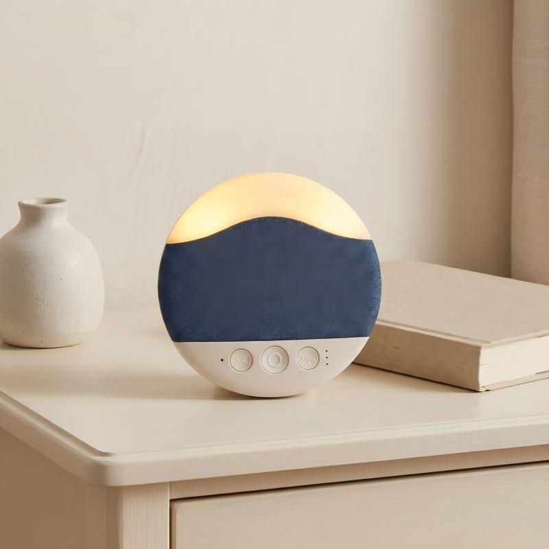 ZIZI SAUCE 3-in-1 Sleep Sound Machine with White Noise Bluetooth Speaker & Night Light, Portable Travel Size with Rain/Ocean Sounds, USB-C Rechargeable for Home Office Camping