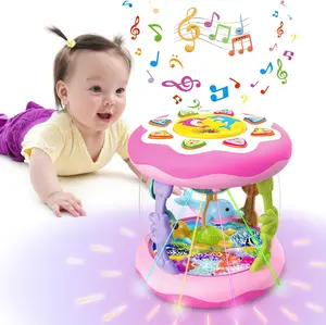 Baby Musical Drum Toy with Rotating Ocean Projector - Light Up Sensory Learning Toy for Infants 6-12 Months & Toddlers 1-3 | 360° Spinning Sea Animals & Star Night Light Gift