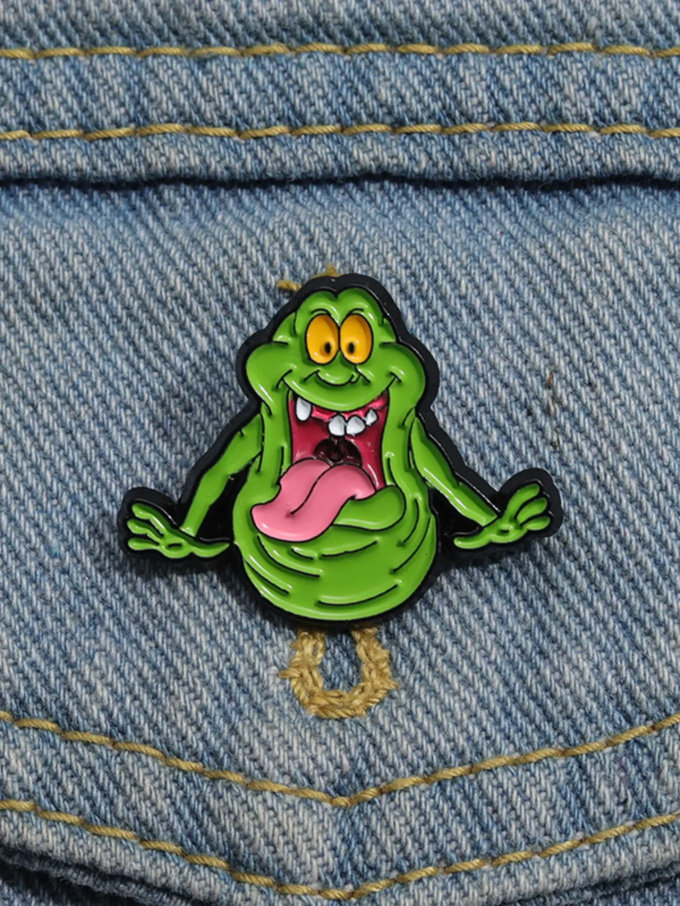Ghostbusters Slimer Enamel Pin Alloy Brooch Pin Green Ghost Metal Brooch Pins Lapel Backpack Badge Fashion Jewelry Accessories Gift for Friends