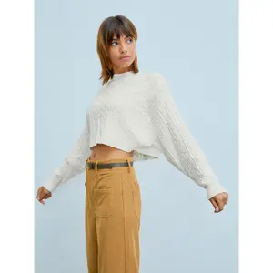 Cider [size 2-10] Solid Cable Knit Crop Top SwimWeek