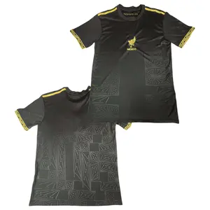 Mexico National Team Commemorative Black and Gold Short-Sleeve Collector's Edition Soccer Jersey