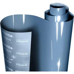 + Ultra Gloss  Blue 1ft x 5ft Vinyl  Wrap   Replacement Film Roll with Nano Air Release Technology, Stretchable Protective Cap Liner, Self Adhesive, Indoor Outdoor
