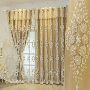 Embroidered Blackout Curtains, Elegant Room Decor Heavy Drapes, Privacy Hole Window Shades, Bedroom Accessories, Women's Room Decoration, Home Decoration Curtain