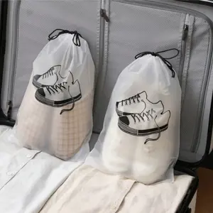 Waterproof Travel Shoe Bag, Portable Sneaker Storage Organizer with Transparent Drawstring, Cartoon Dust Cover for Men and Women