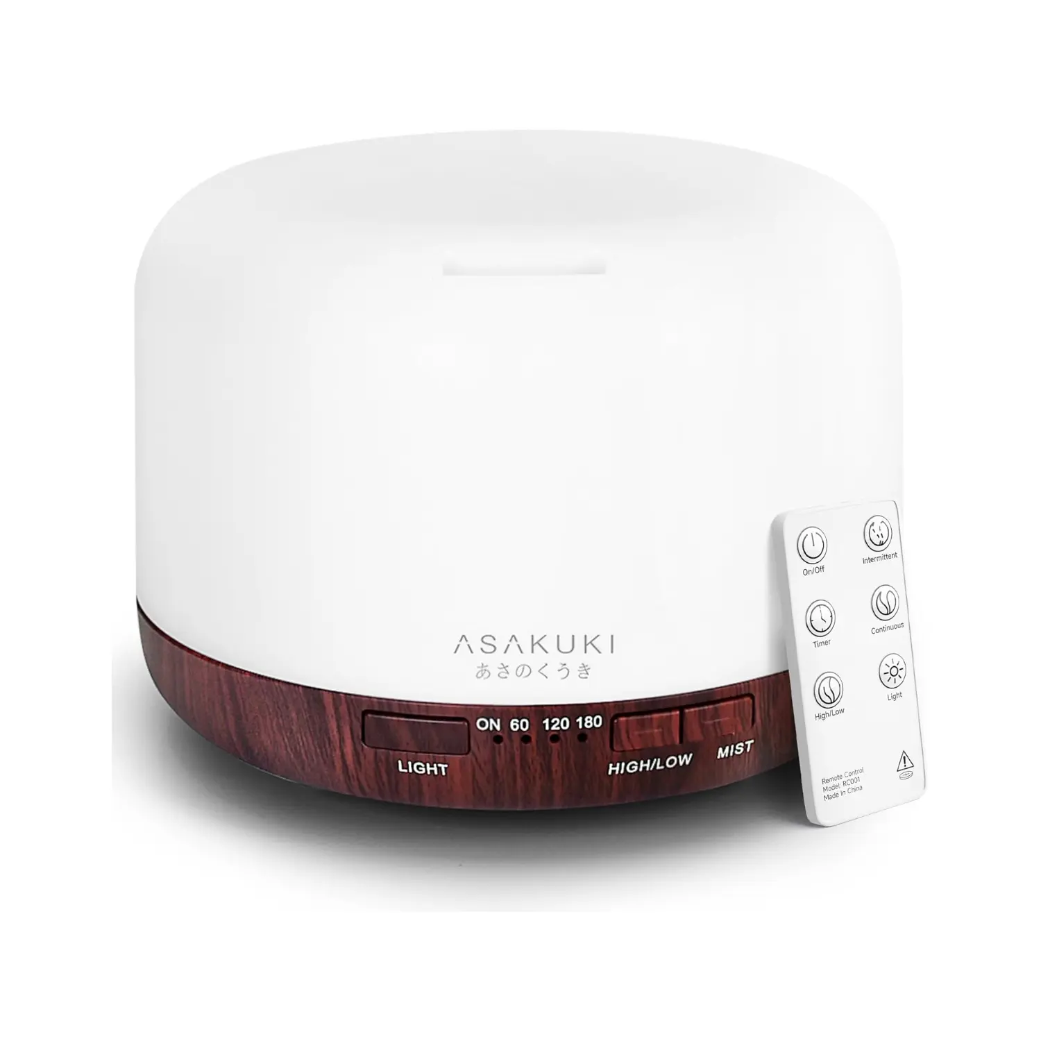 ASAKUKI 500ml Essential Oil Diffuser for Home, Aromatherapy Humidifiers, Auto-Off, Room Decor, Air Purifier, Aromatic Ambient Mist Nebulizer Relaxing, Waterless Auto Shut-off, Reddish-Brown