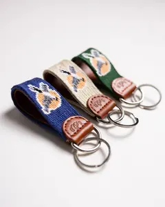 Smathers & Branson Needlepoint-Stitched Key Fob