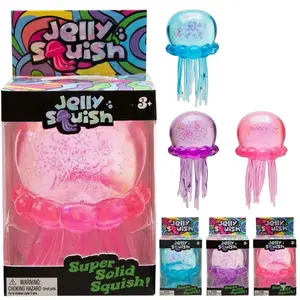 3-pack Jelly Squish Soft Gel Filled Sensory Squeeze Toy, Stretchy Elastic Squishy Stress Relief Fidget, Calming Anxiety Reducing Hand Toy, Funny Gift for Kids & Adults