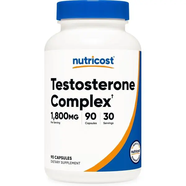 Testosterone Support Complex (90 Capsules) -1800mg Per Serving (Pack of 2)