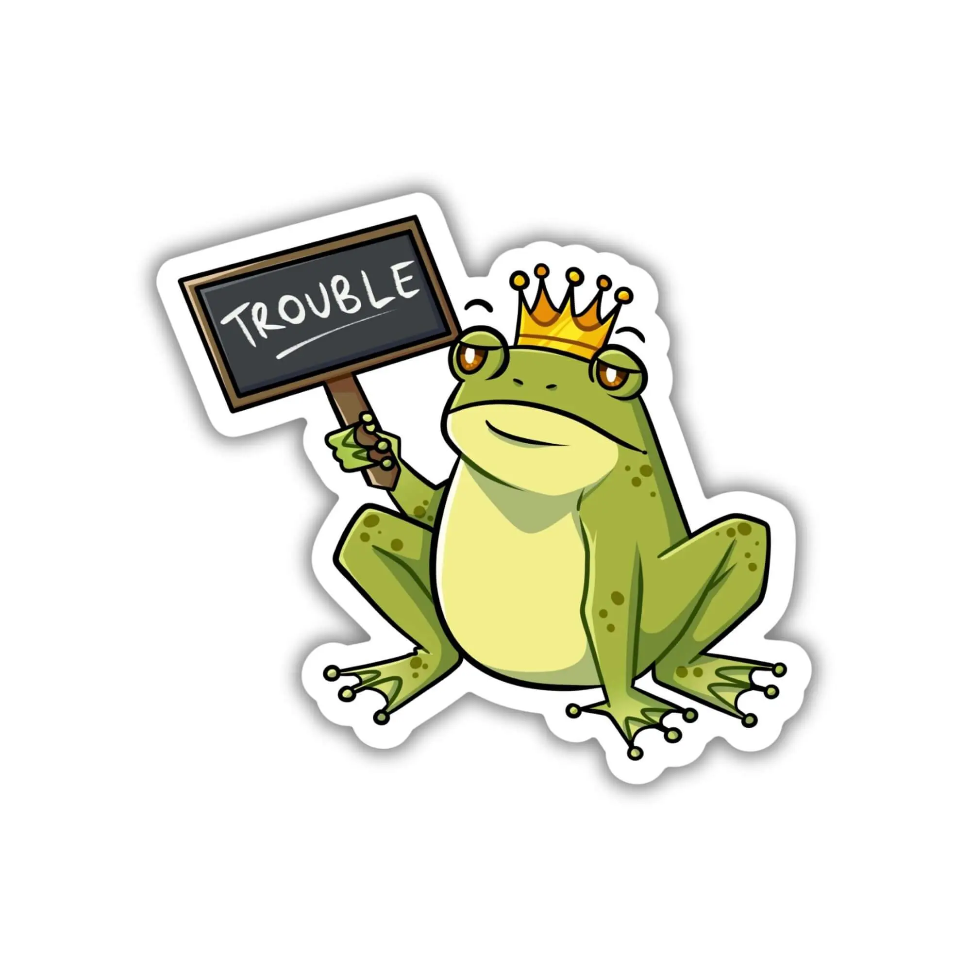 Kingsley with Trouble Sign Sticker | Assistant to the Villain