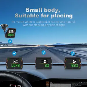 Hud Head-Up Display High-Definition Clear View Precision Speedometer GPS Compass Total Mileage Multifunctional Dashboard Universal Obd Projection Car Hud Display