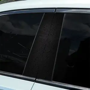 2-Piece solid black textured patterned sticker, Universal car sticker, designed for automotive B-pillar windows - scratch-resistant, waterproof, easy to stick and remove, suitable for cars, trucks, SUVs and other vehicles, and plastic/metal