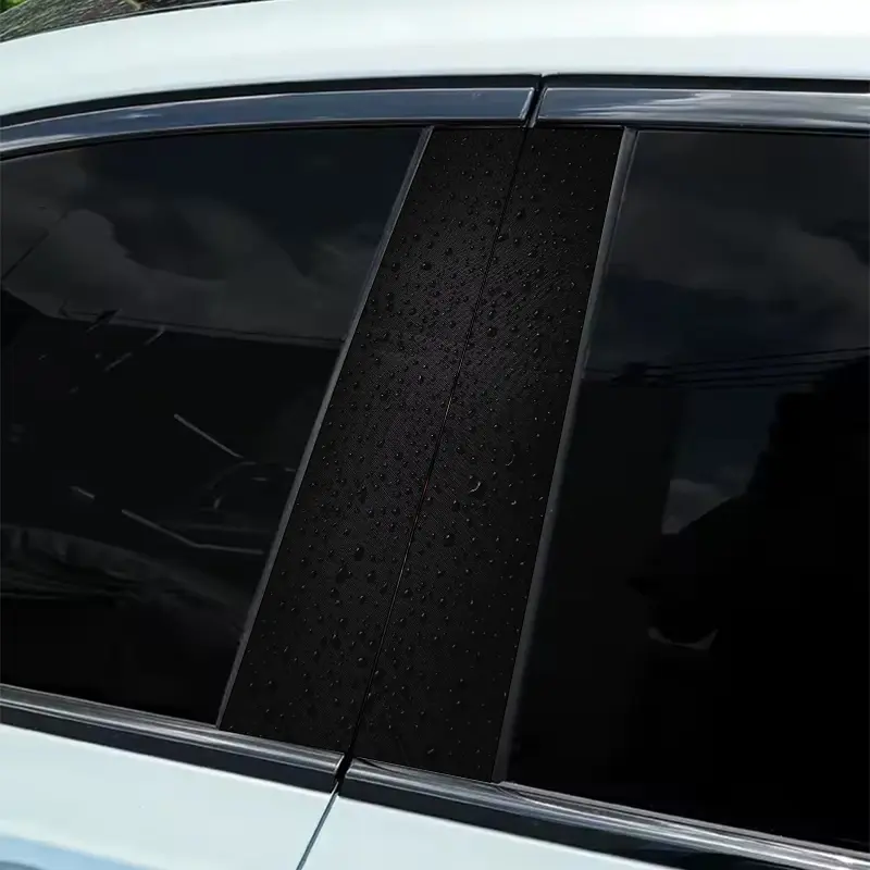 2-Piece solid black textured sticker, Universal car sticker, Car window decal, Stickers for cars, designed for automotive B-pillar windows, scratch-resistant, waterproof, easy to stick and remove, suitable for cars, trucks, SUVs and other vehicles